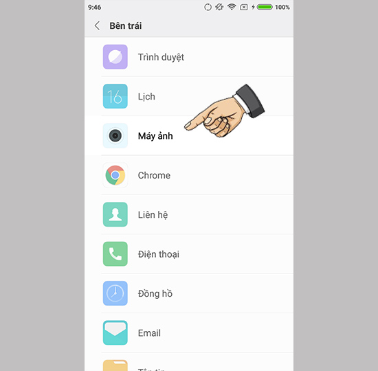 Chọn app thay đổi